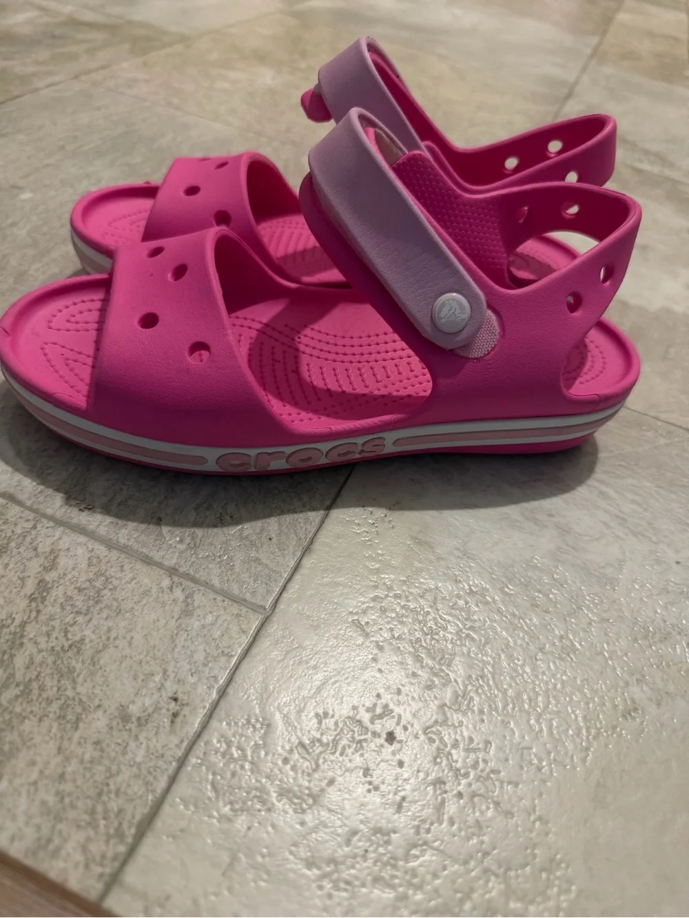 Crocs Kids' Pink Classic Sandal - Size 3